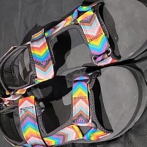 Target Unisex Pride Flag Adjustable Adventure Sandals Black & Rainbow M8 W10 L